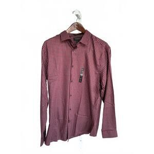 Banana Republic Wrinkle Resistant Athletic Fit Casual Shirt - Tall, Red Check